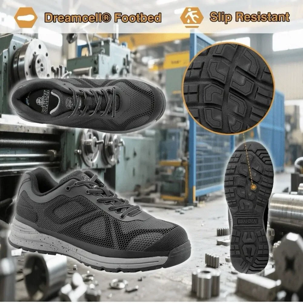 Brahma Men Kamden Steel Toe Athletic Work Safety Shoes NEW Black Size 11